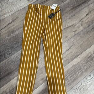 NWT Striped Mustard and White Women’s Pants